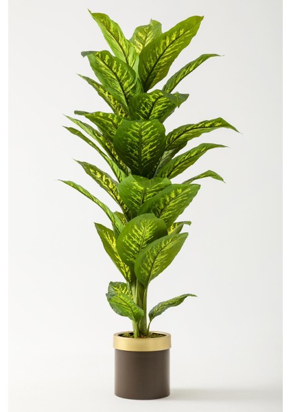 Yapay Difenbahya Ağacı 160 cm Kahverengi Gold