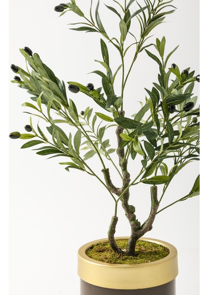 Yapay Zeytin Ağacı 85 cm Kahverengi Gold Metal Saksı fırsatları