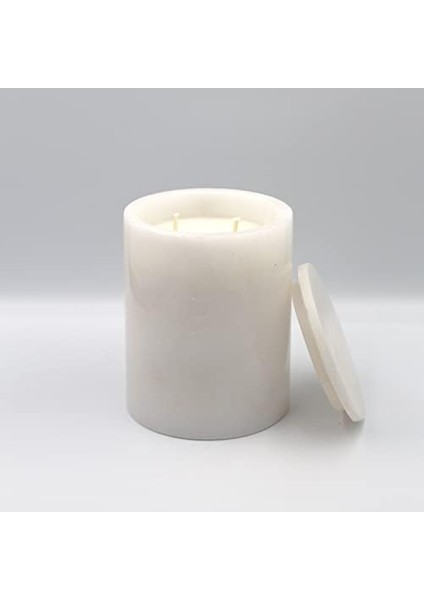 No: 5 Mermer Mum Oryantal ve Odunsu Kokulu Tasarım Dekoratif Mermer Soya Mumu - 220GR (Beyaz) modelleri