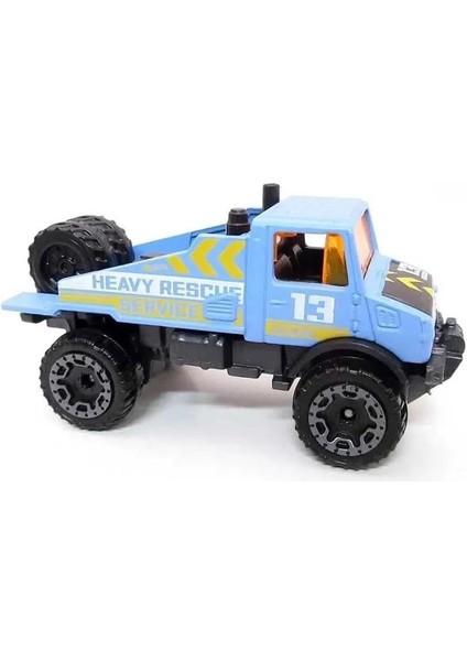 Wheels Mercedes-Benz Unimog 1300L Hw Haulers 4/5 (61/250) HKJ99 Kısa Kart Mattel 2023 + Blister ve Kart Koruyucu Paket Friki Maymun