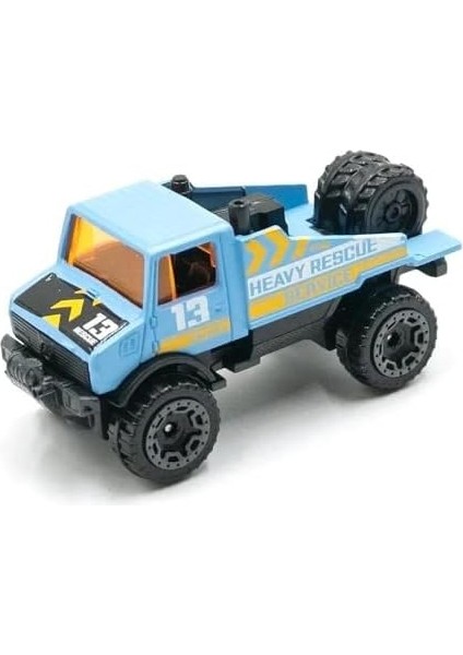 Wheels Mercedes-Benz Unimog 1300L Hw Haulers 4/5 (61/250) HKJ99 Kısa Kart Mattel 2023 + Blister ve Kart Koruyucu Paket Friki Maymun
