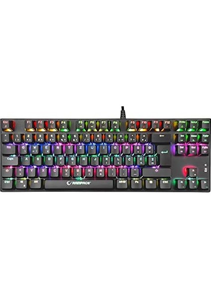 KB-R17 Raptor Black USB 6 Color Blue Switch Lc Layout Gaming Mechanical Keyboard