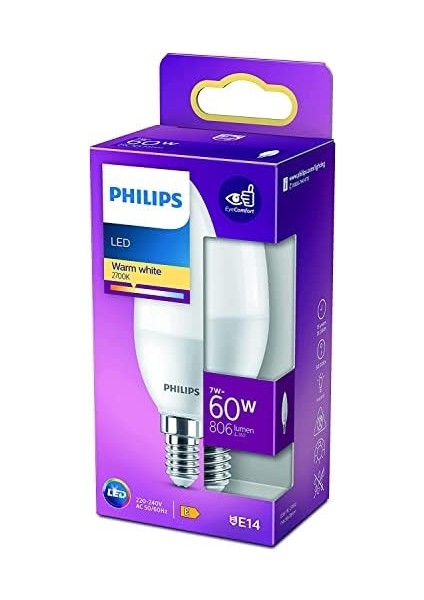 LED 60W B38 E14 Mum Tipi Sarı Işık Dim Edilmez Ampul
