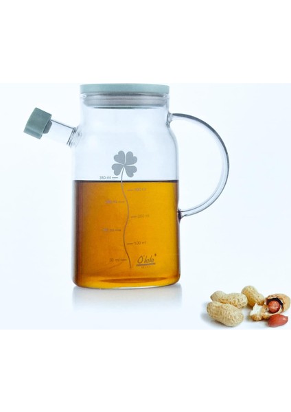 500ML Cam Yağdanlık Sirkelik Zetinyağı Ayçiçek Yağı Soslar ve Diğer Sıvılar Için Sağlıklı Ergonamik Tasarımı ile Kullanışlı Brosillikat Camdan Yapılmış Yağ Şişesi