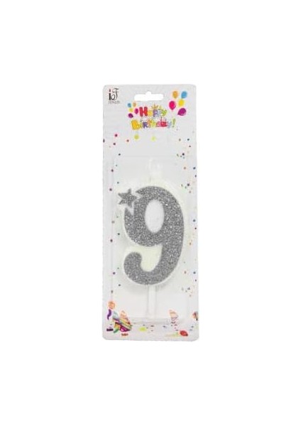 Marifetlerim - 9 Yaş Simli Gümüş Mum