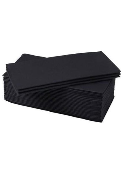 40X40 cm 1/8 Defter Katlama Servis Peçetesi 50 Adet Siyah