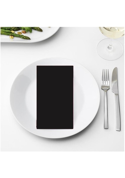 40X40 cm 1/8 Defter Katlama Servis Peçetesi 50 Adet Siyah