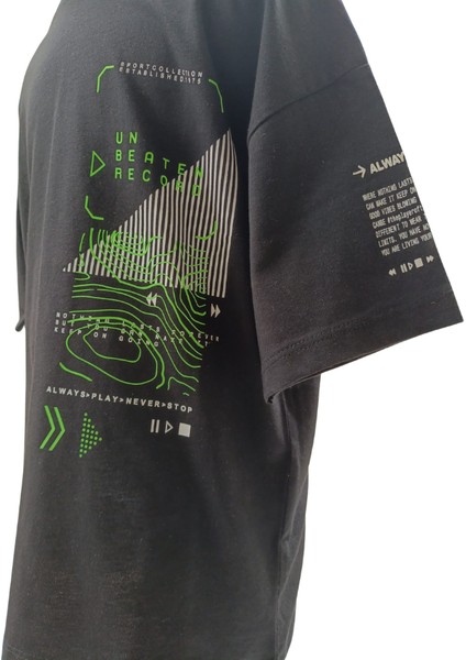 Erkek Çocuk T-Shirt Baskılı Siyah 8-9 Yaş Siyah modelleri