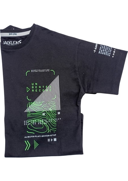 Erkek Çocuk T-Shirt Baskılı Siyah 8-9 Yaş Siyah fırsatları