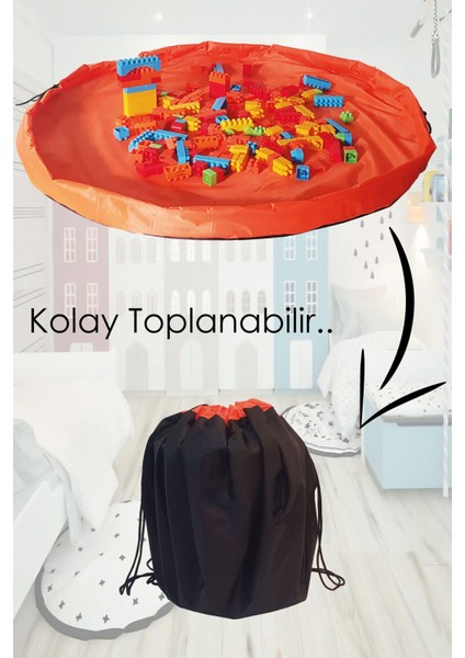 Elite Oyuncak Çantası - LEGO Çantası - Oyun Alanı - Su Geçirmez Çift Katlı Kumaş 1 Adet