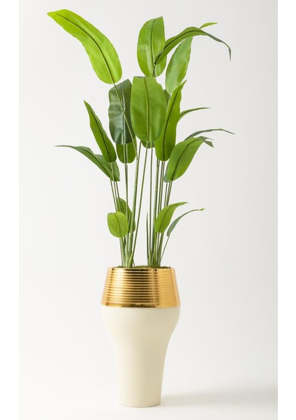 Yapay Starliçe Ağacı 230 cm Krem Gold Damla Saksı