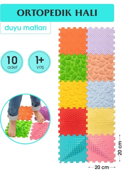 Elite 10 Modüllü Ortopedik Halı Çocuk Masaj Paspası Renkli Puzzle Çocuk Masaj Halıları OH103 1 Adet