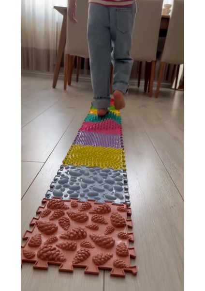 Elite 10 Modüllü Ortopedik Halı Çocuk Masaj Paspası Renkli Puzzle Çocuk Masaj Halıları OH103 1 Adet
