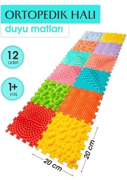 Elite 12 Modüllü Ortopedik Halı Çocuk Masaj Paspası Renkli Puzzle Çocuk Masaj Halıları OH121 1 Adet