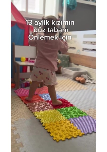 Elite 12 Modüllü Ortopedik Halı Çocuk Masaj Paspası Renkli Puzzle Çocuk Masaj Halıları OH121 1 Adet