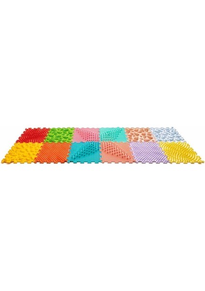 Elite 12 Modüllü Ortopedik Halı Çocuk Masaj Paspası Renkli Puzzle Çocuk Masaj Halıları OH121 1 Adet