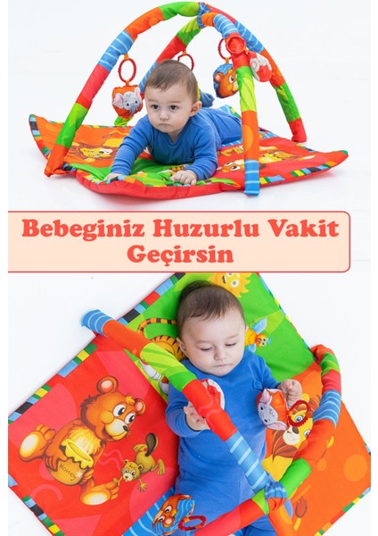 Elite 4 Farklı Figürlü Katlanabilir Çocuk Oyun Matı Bebek Taşınabilir Oyun Halısı 1 Adet