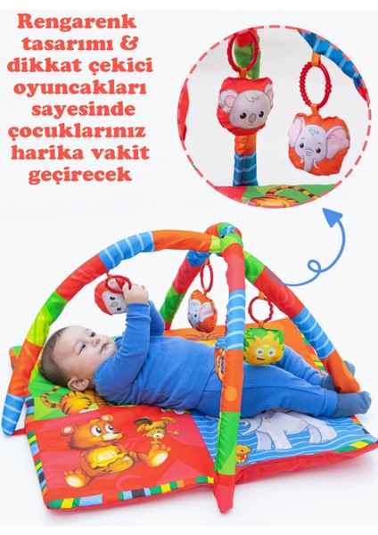 Elite 4 Farklı Figürlü Katlanabilir Çocuk Oyun Matı Bebek Taşınabilir Oyun Halısı 1 Adet