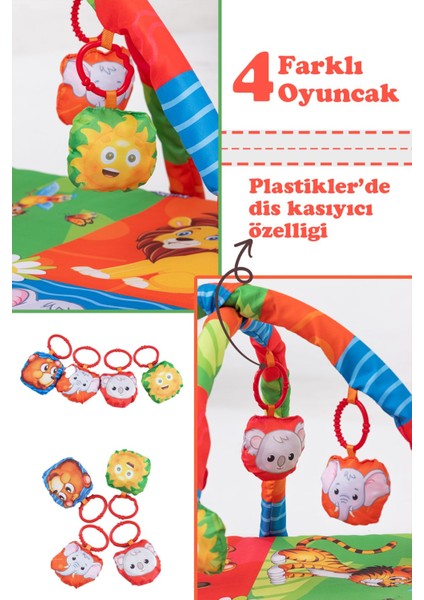 Elite 4 Farklı Figürlü Katlanabilir Çocuk Oyun Matı Bebek Taşınabilir Oyun Halısı 1 Adet