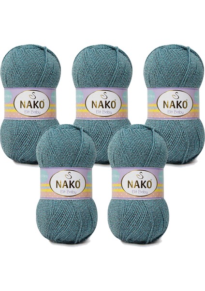 Elit Baby Örgü Ipliği 5’li Paket – 100G x 5 – %100 Anti-Pilling Akrilik – 250M – Yumuşak Bebek Ipliği – Hırka, Kazak, Atkı, Patik Için