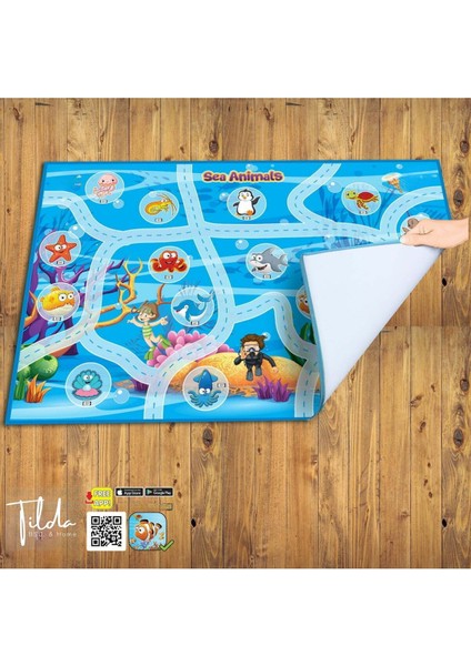 Elite Oyun Halısı Deniz Canlıları 150×100 cm Büyük Boy - Mobil Uygulamayla Konuşabilen Oyun Matı - Eğitici 1 Adet fiyatları