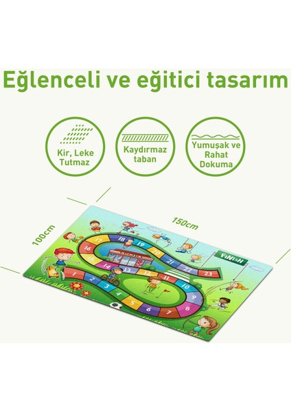 Elite Carpdress Desenli Kaydırmaz Oyun Halısı 100 x 150 cm 1 Adet fırsatları