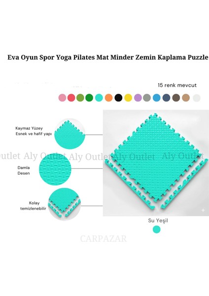 Elite Tatami Eva Mat Çocuklar Için Köpük Halı Matı Puzzle Geçmeli Oyun Spor Kaymaz Mat 16 Adet 50X50 13MM 1 Adet modelleri