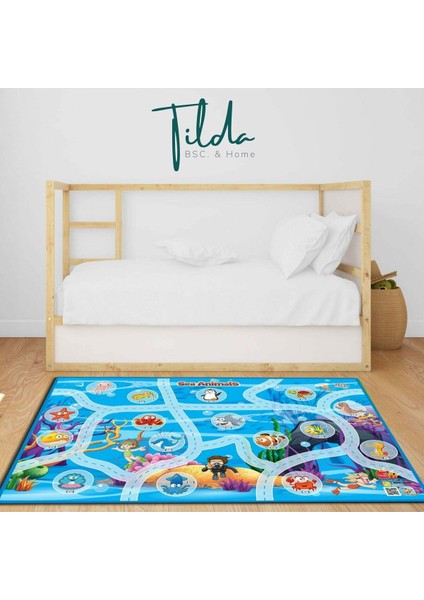 Elite Oyun Halısı Deniz Canlıları 150×100 cm Büyük Boy - Mobil Uygulamayla Konuşabilen Oyun Matı - Eğitici 1 Adet modelleri