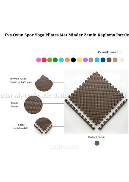 Elite Damla Desen Tatami Eva Spor Yoga Pilates Oyun Matı Halısı Minderi Puzzle 50X50 13MM 8 Adet 100X200 1 Adet indirimleri
