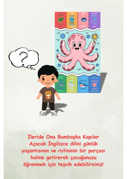 Elite Ingilizce Deniz Canlıları ve Renkleri Öğretici Eğitici Çocuk Oyun Halısı Ingilizce Eğitim Matı 1 Adet modelleri