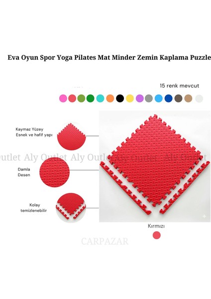 Elite Eva Damla Desen Mat Çocuklar Için Köpük Halı Matı Puzzle Geçmeli Oyun Spor Pilates Mat 50X50 13MM 1 Adet modelleri