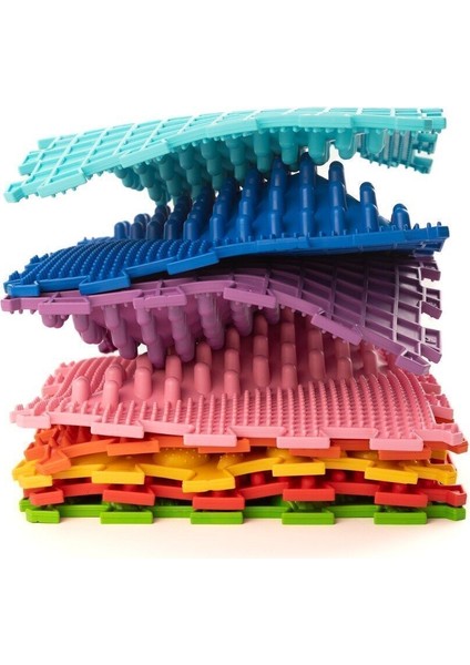 Elite 8 Modüllü Ortopedik Halı Çocuk Duyu Matları Renkli Puzzle Çocuk Masaj Halıları OH801 1 Adet