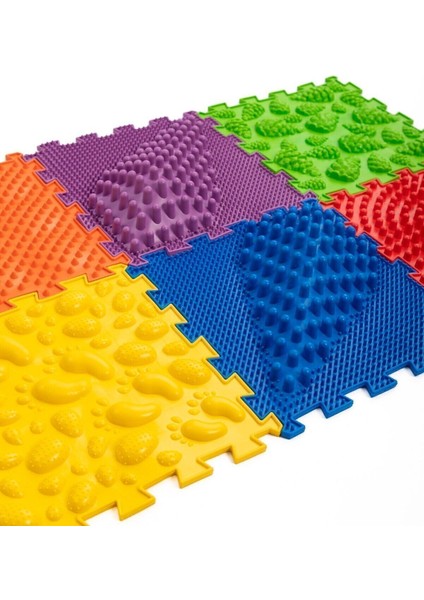 Elite 6 Modüllü Ortopedik Halı Çocuk Duyu Matları Renkli Puzzle Çocuk Masaj Halıları OH601 1 Adet
