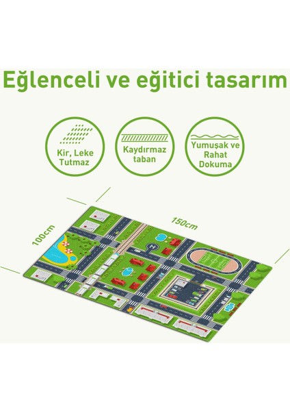 Elite Carpdress Desenli Kaydırmaz Oyun Halısı 100 x 150 cm 1 Adet modelleri