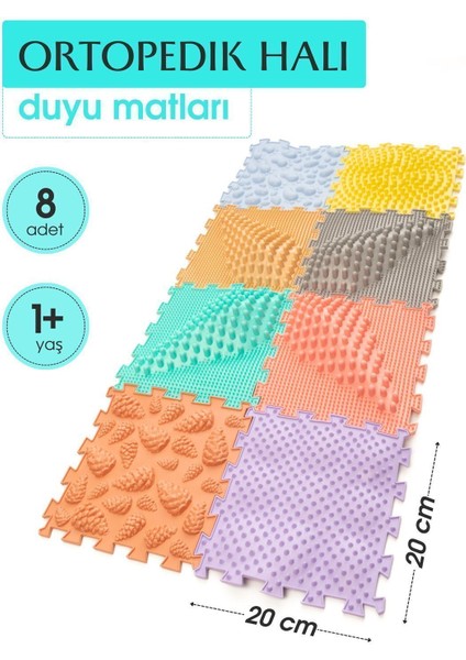 Elite 8 Modüllü Ortopedik Halı Çocuk Masaj Paspası Renkli Puzzle Çocuk Masaj Halıları OH811 1 Adet