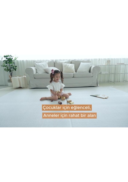 Elite Linen Gray Bebek Oyun Matı / Antialerjik Çocuk Halısı 240X140/200X140 1.2cm 1 Adet