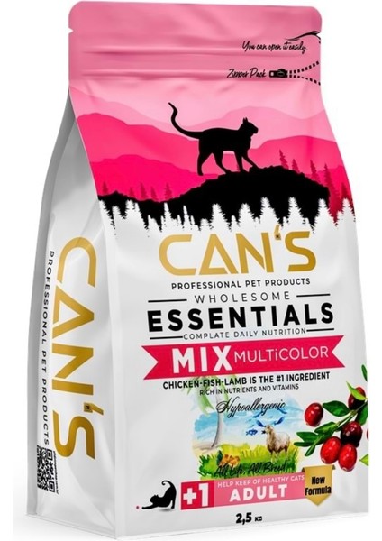 Cat Adult Yetişkin Kedi Maması Gourme Mix 2.5kg Tavuk-Balık-Kuzulu