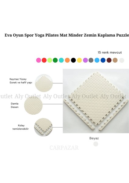 Elite Tatami Eva Mat Çocuklar Için Köpük Halı Matı Puzzle Geçmeli Oyun Spor Kaymaz Mat 16 Adet 50X50 13MM 1 Adet fırsatları
