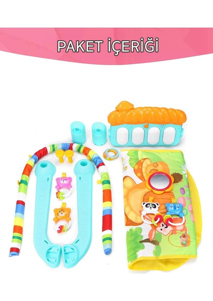 Elite Piyanolu Oyun Halısı 0-12 Ay Bebek Jimnastik Matı Çocuk Zihin Zeka Geliştirici Aktivite Oyuncağı 1 Adet