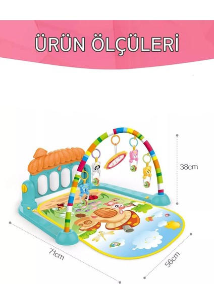 Elite Piyanolu Oyun Halısı 0-12 Ay Bebek Jimnastik Matı Çocuk Zihin Zeka Geliştirici Aktivite Oyuncağı 1 Adet