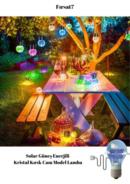 Çatlamış Cam Tasarımlı Askılı Güneş Enerjili Gece Rengarenk Edecek 4'lü Sarkıt Rgb Solar Aydınlatma fırsatları