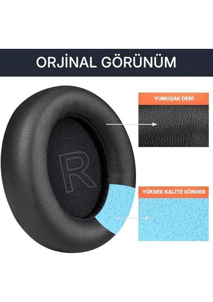 Anker Soundcore Life Için Q30 Q30BT ve Q35 ile Uyumlu Suni Deri Kulaklık Pedi Hafızalı Yüksek Kaliteli Materyal Kulaklık Süngeri