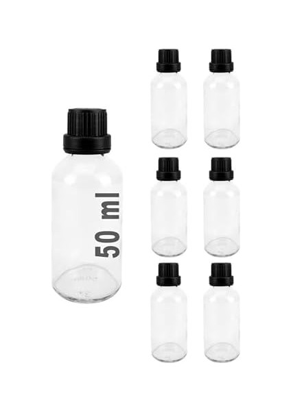 6 Lı 50 ml Siyah Kilit Kapaklı Cam Zencefil Shot Tavuk Suyu Şişesi Hediyelik Küçük Şişe