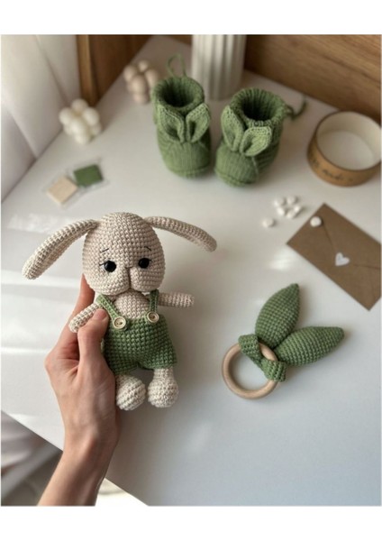 Amigurumi Oyuncak Tavşan Leo 3 Lü Set 1 Adet