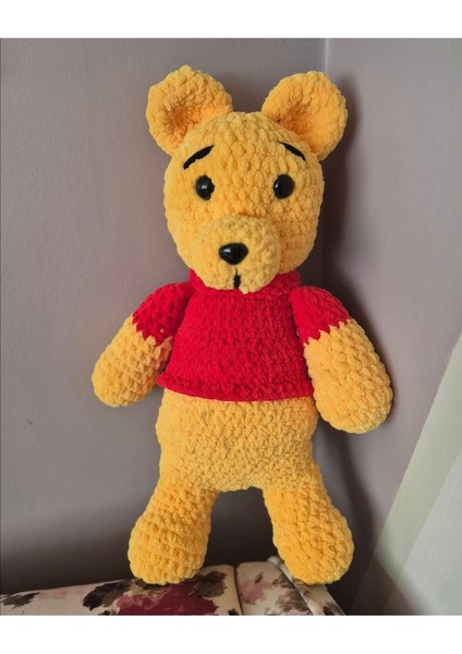 Elite Amigurumi Winnie The Poah Örme Pelus Organik Oyuncak Cocuk Uyku Arkadaşı 1 Adet