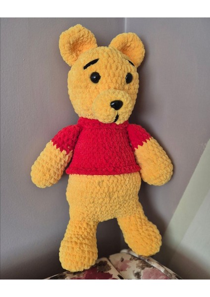 Elite Amigurumi Winnie The Poah Örme Pelus Organik Oyuncak Cocuk Uyku Arkadaşı 1 Adet