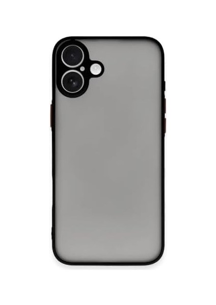 Giyim & Aksesuar iphone 16 Plus (6.7) Inç ile Uyumlu Renkli Tuşlu Kamera Korumalı Transparan Lüx Kılıf (Siyah)