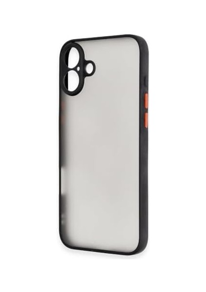 Giyim & Aksesuar iphone 16 Plus (6.7) Inç ile Uyumlu Renkli Tuşlu Kamera Korumalı Transparan Lüx Kılıf (Siyah)