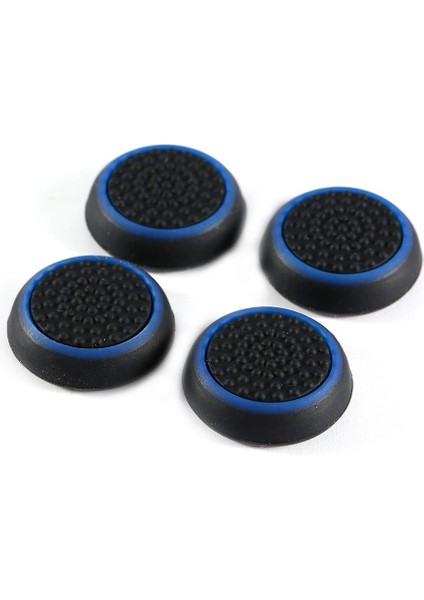 4 Adet Silikon Başparmak Kavrama Kapağı Gamepad Joystick Cap Thumb Stick Cover Ps3 Ps4 Için (Mavi)