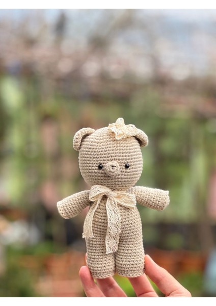 Amigurumi Şapkalı Ayıcık Uyku Arkadaşı Organik Örgü Oyuncak 1 Adet fiyatları